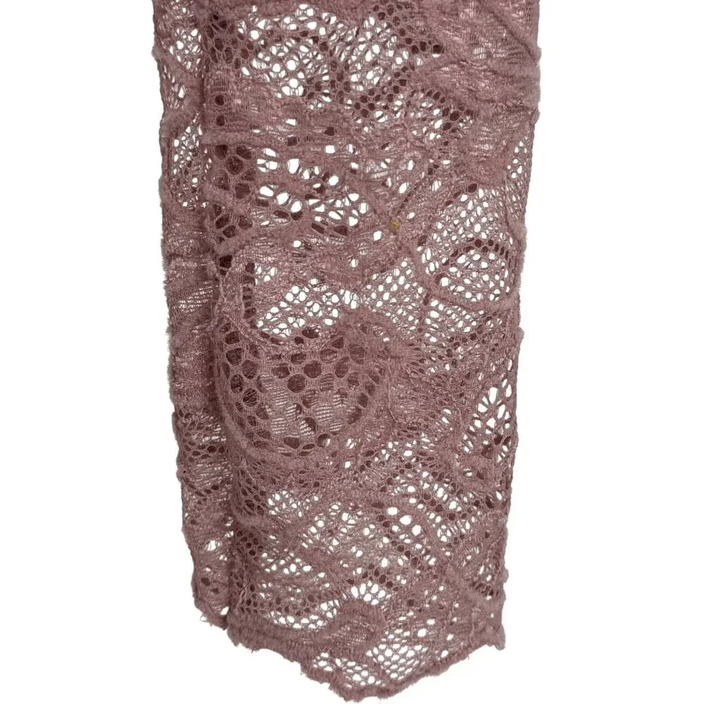 Guess Mauve Sweetheart Neck Lace Top • Coquette Fairycore Baddie Soft Girl Y2K